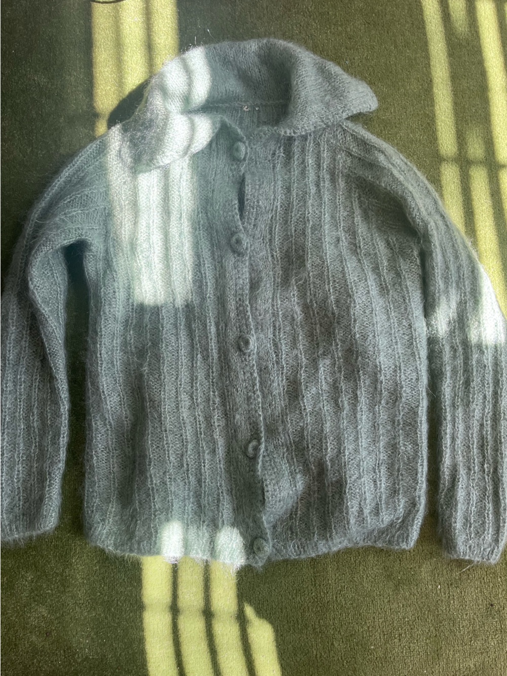 Women’s lightweight hand knit ribbed cardigan